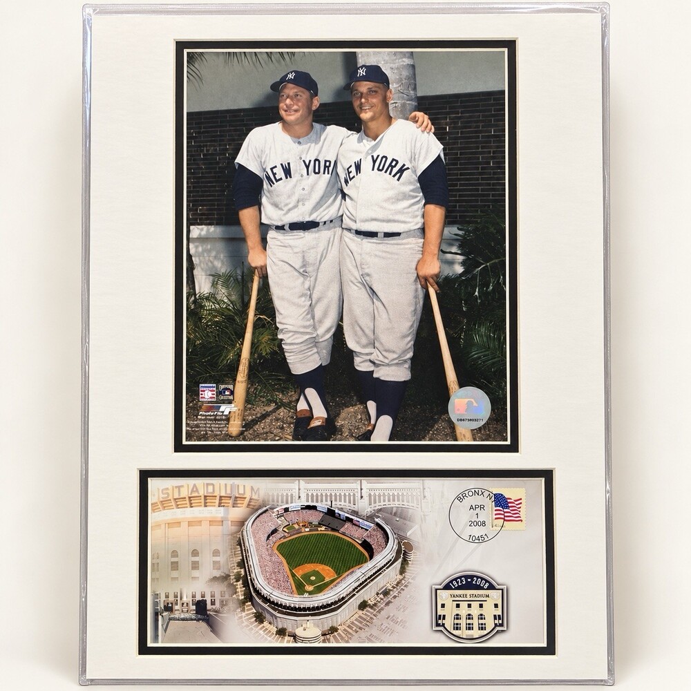 Mickey Mantle Roger Maris Yankees Matted Photo Yankee Stadium 1923-2008